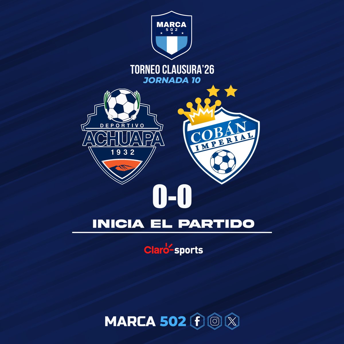 ¡INICIA EL PARTIDO!

Achuapa 0-0 Cobán Imperial

#LigaNacional I #Clausura2026