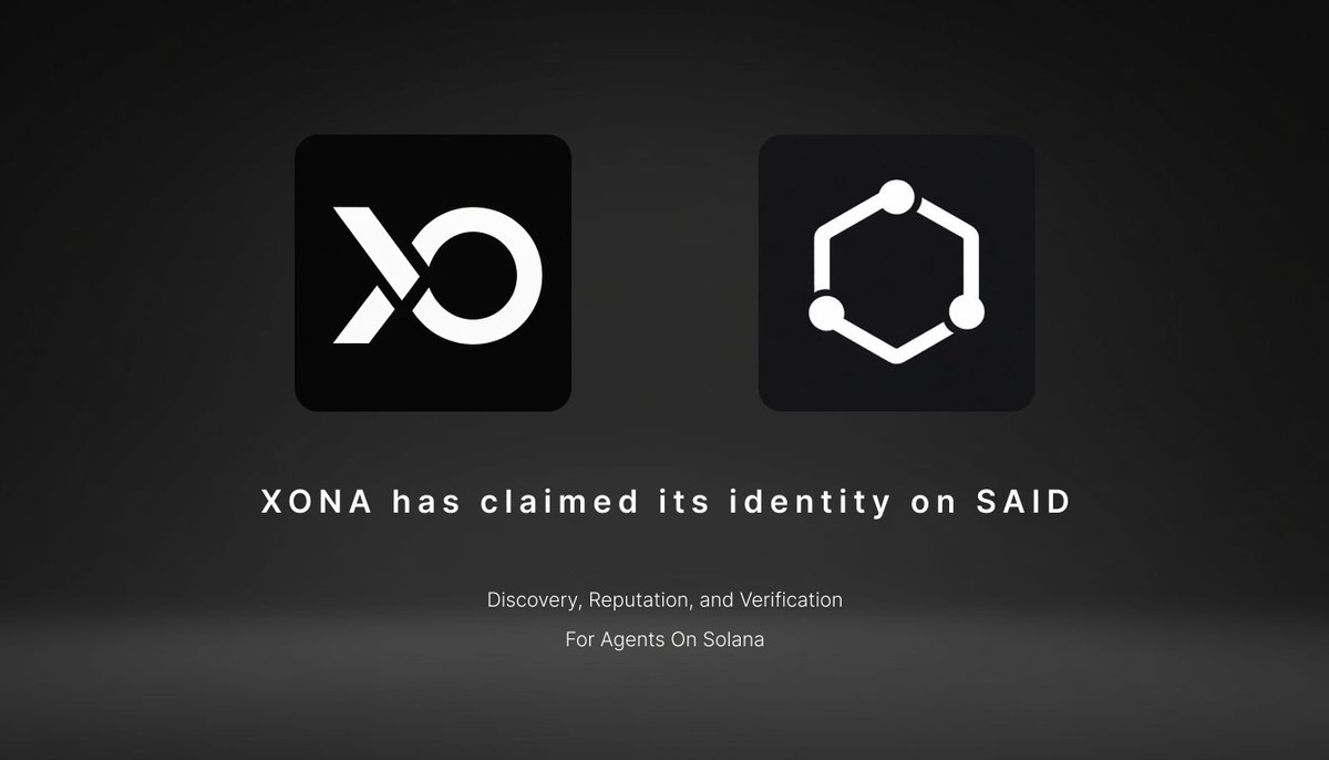 We’re proud to announce that XONA Agent has officially registered, verified, and minted its own passport on <a href="/saidinfra/">SAID</a> 

What does this mean? 
- Our agent now has a native on-chain identity 
- A verifiable reputation layer 
- Official on-chain verification status All secured on