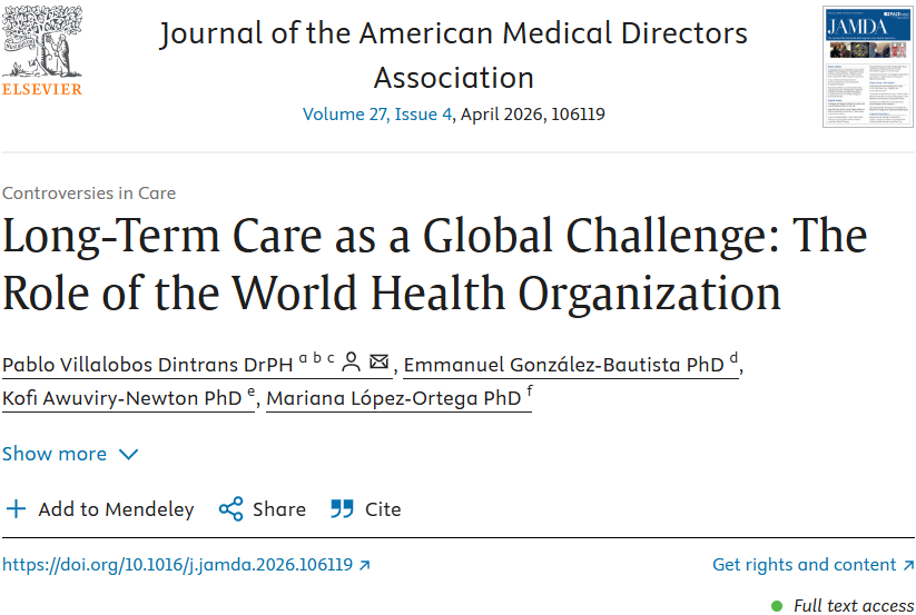 AHaARC1's tweet photo. Thrilled to share our latest research now available via Elsevier: Long-Term Care as a Global Challenge: The Role of the World Health Organization
🔗 https://t.co/bSei9YNiXd https://t.co/5SjiF2V0fM