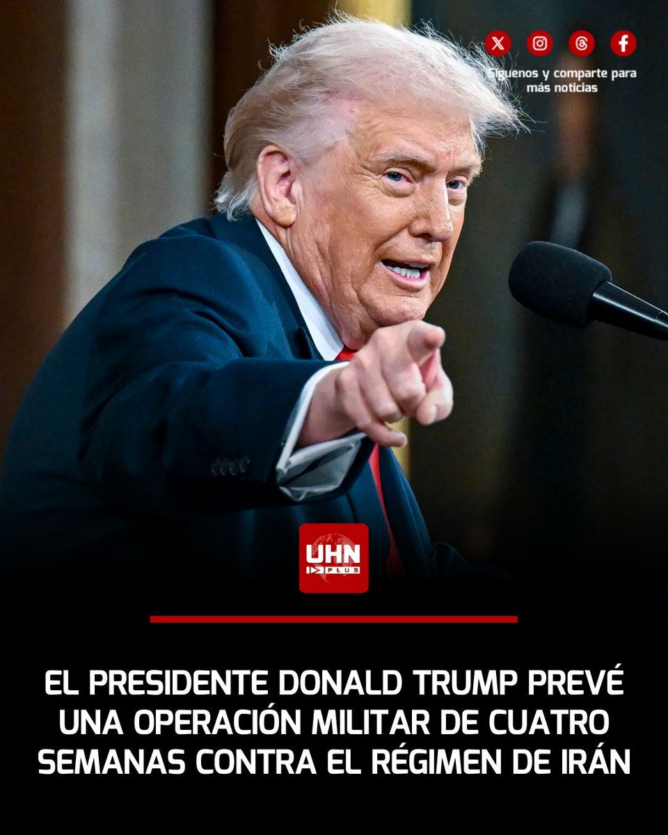 🇺🇸🇮🇷‼️ | El Presidente Donald Trump declaró a Daily Mail que la ofensiva conjunta con Israel contra la dictadura iraní podría extenderse alrededor de cuatro semanas.
