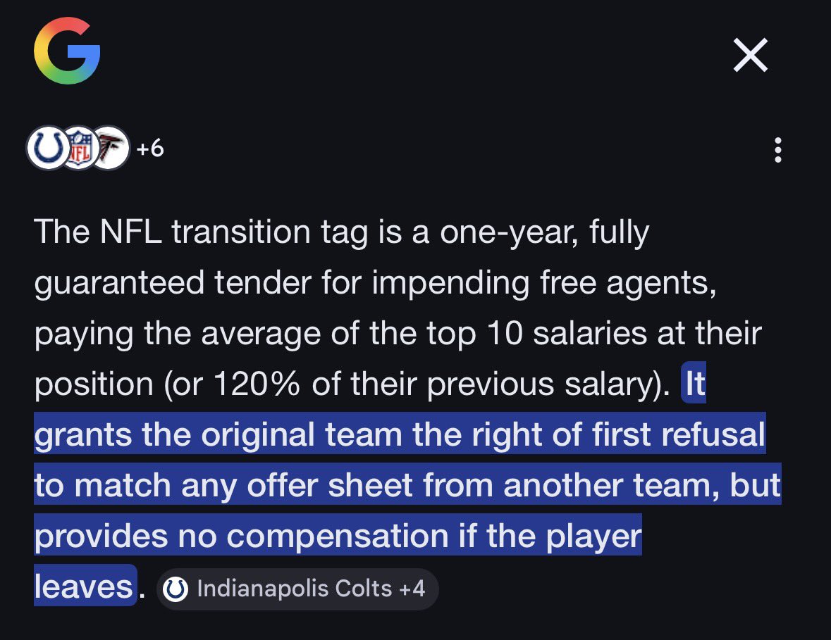 Dennis_Day92's tweet photo. @VMwhatuptho @HolderStephen The gamble here is you’re allowing the rest of the NFL to do the negotiations for you. You’re saying you don’t want to pay him $40 million per year. What if another does exactly that? You then either have to match it, or you let Jones walk away and you get nothing. https://t.co/s8WNB50sCP