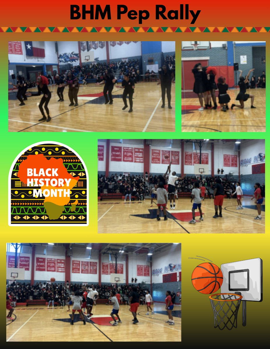 SamhoustonMS's tweet image. What a week at Houston MS! ❤️💙

Our Black History Performance &amp;amp; Potluck was a huge success—so proud of our students &amp;amp; BHM Committee! Spirit Week was full of pride, and the Pep Rally brought the ENERGY back… with teachers taking the W! 👏🏽

SamFam always showing out! #BHM #SamFam