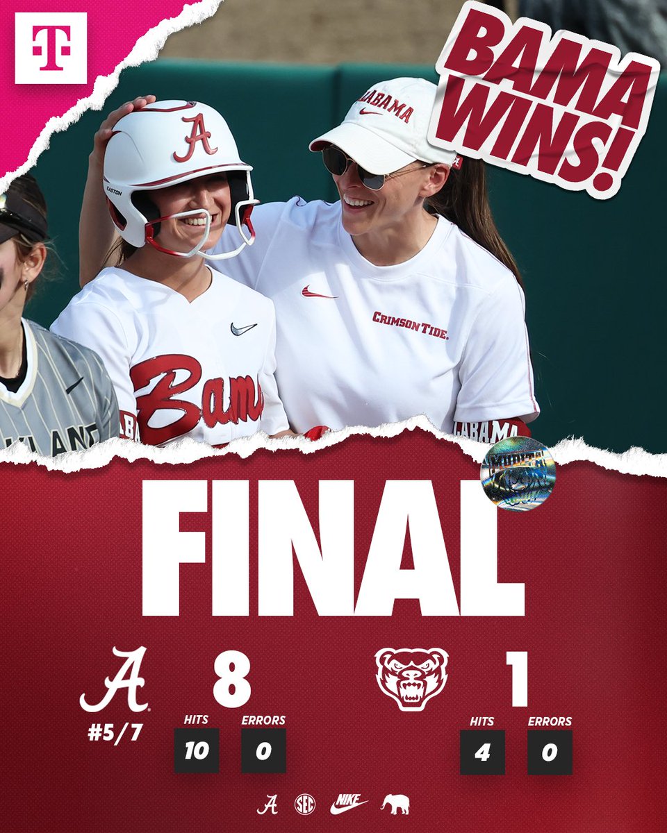 The Tide closes the T-Mobile Crimson Classic with its 2⃣0⃣th win of the season👏👏👏

#Team30 #RollTide | <a href="/TMobile/">T-Mobile</a>