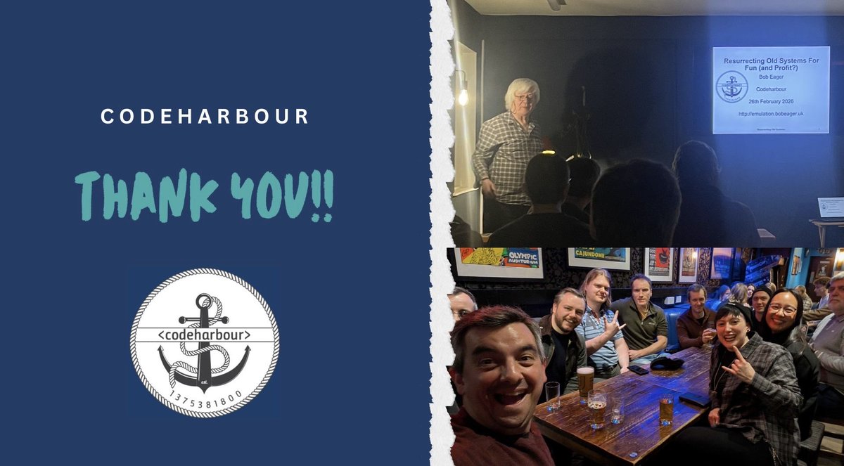codeHarbour's tweet photo. Thank you Bob for a great talk and thanks to everyone who joined us for drinks after!! See you all next time 🤩🍻 https://t.co/OtWO0DcB80