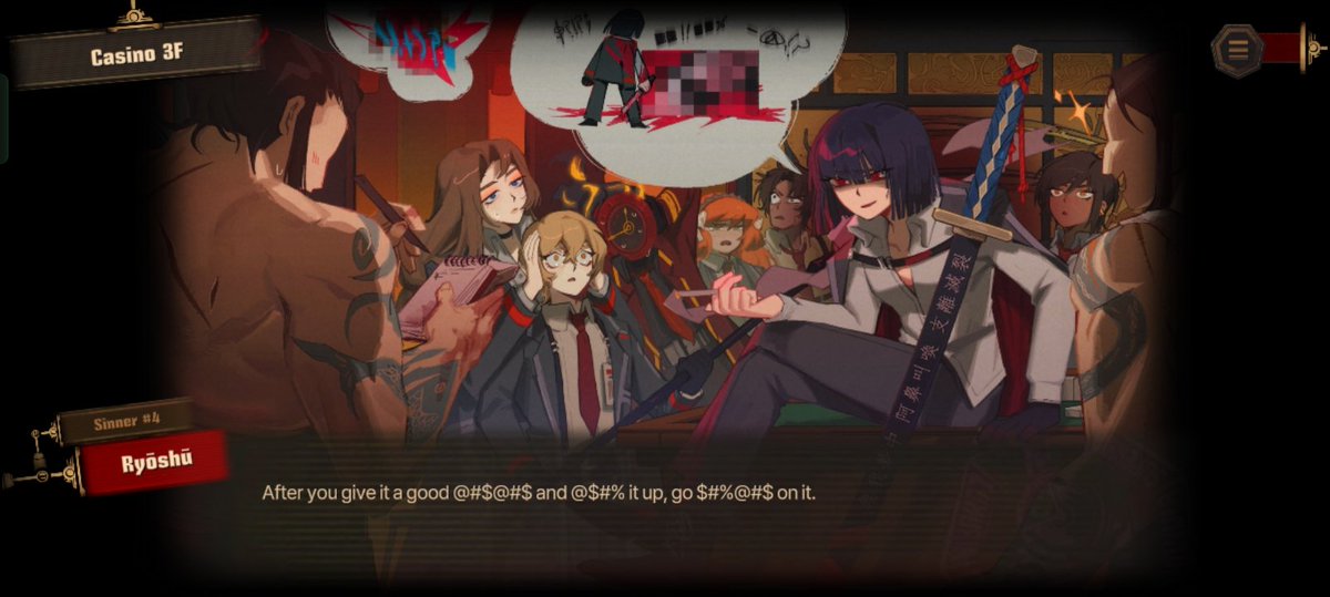 MeguNahtic's tweet photo. Came back to Limbus during Anniversary and Ryoshu got some language 😭 https://t.co/TdtU756ptz