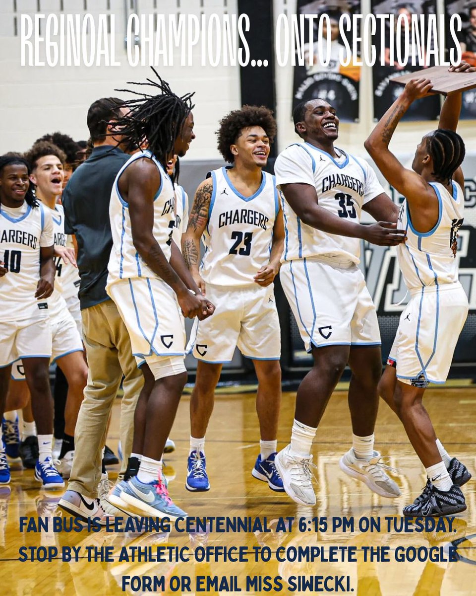 Sectional Game Fan bus is HERE! Stop by the athletic office to save YOUR spot for Tuesday's game against MacArthur! #ifitaintblueitainttrue #paintthetownblue
