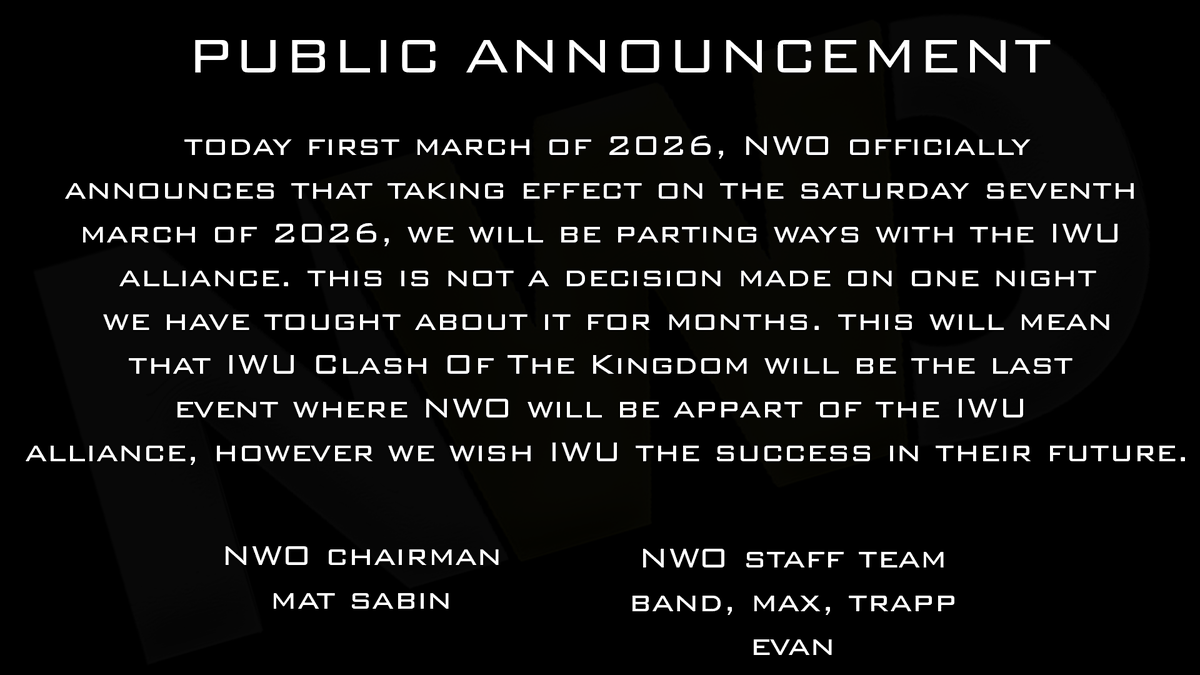 New Wrestling Order | Since 2020 tweet media