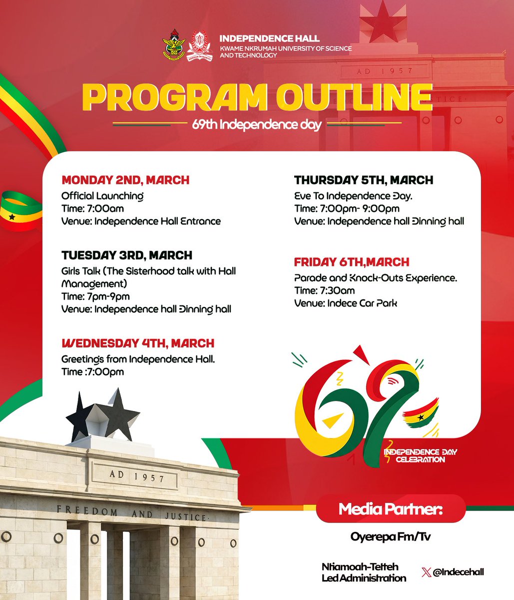 OFFICIAL INDEPENDENCE HALL KNUST tweet media