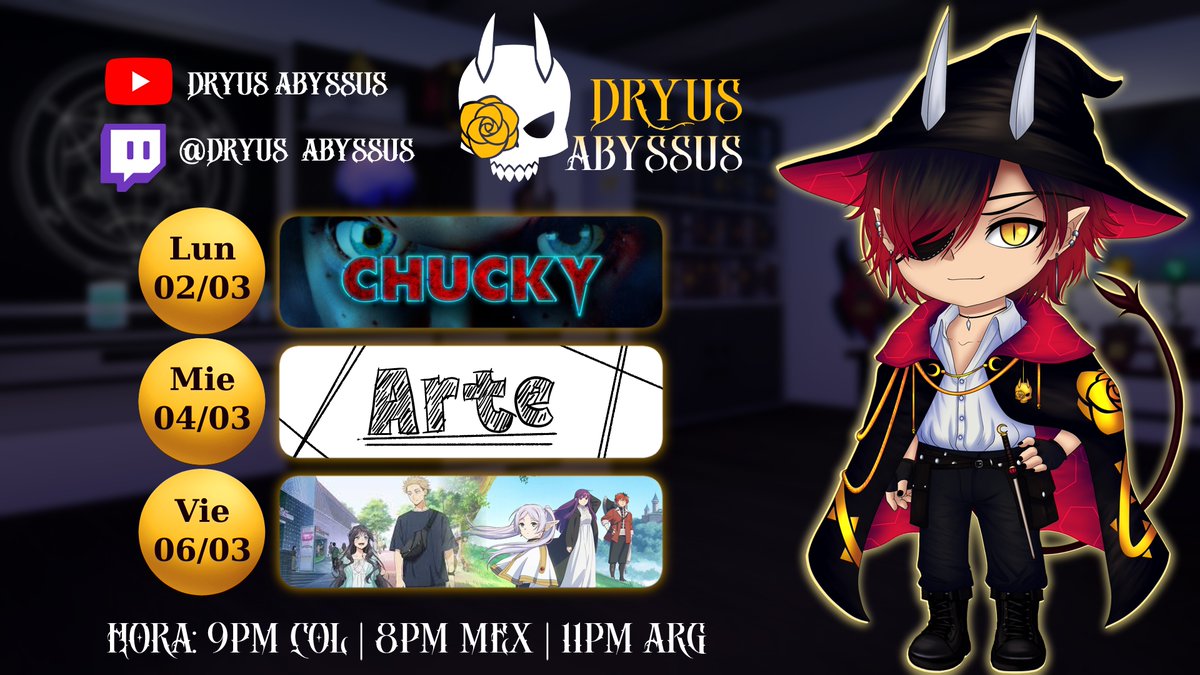DryusAbyssus's tweet photo. Aquí les traigo el horario de esta semana, el lunes iniciaremos antes ya que a las 9pm tenemos peak con @Rickan_887 https://t.co/6psOfHLMuD