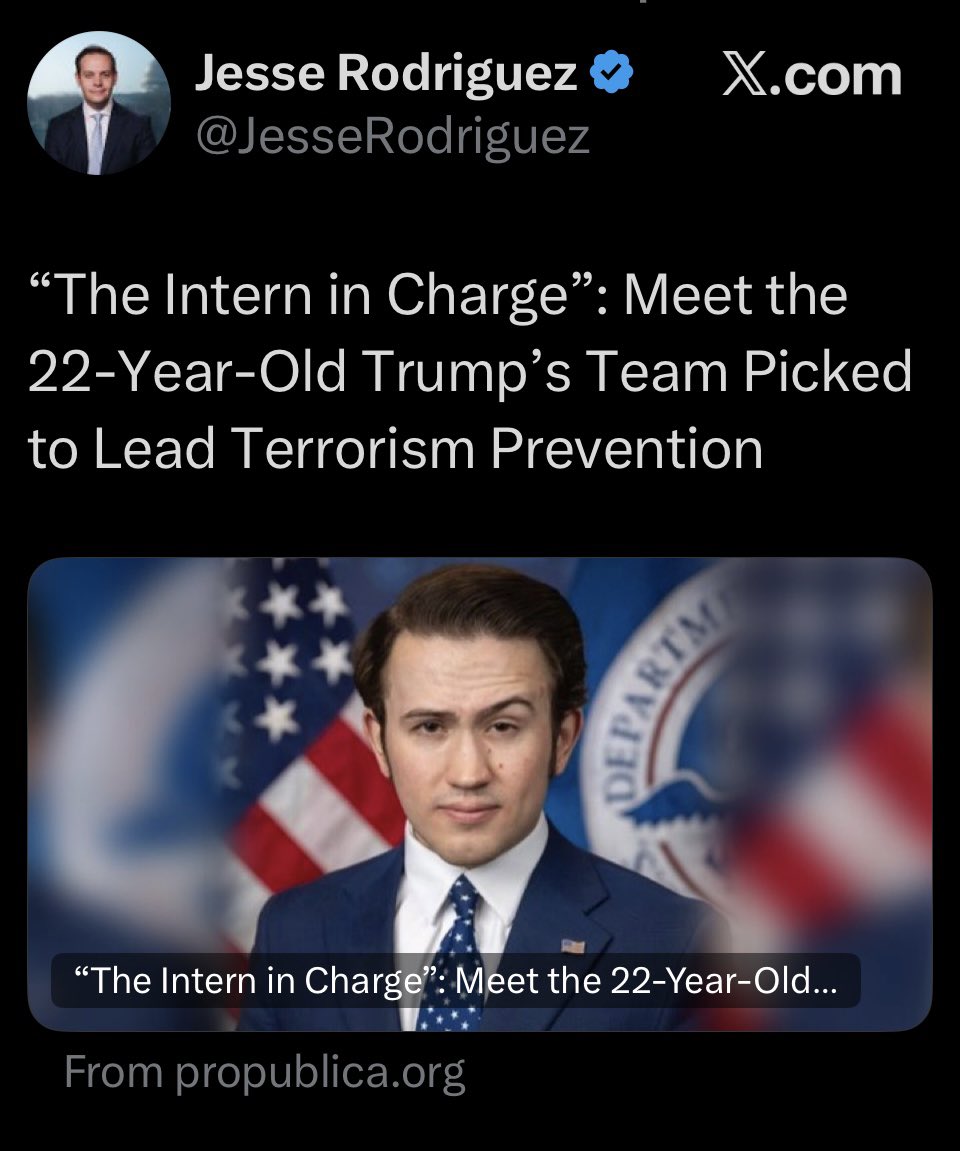 <a href="/samstein/">Sam Stein</a> Never fear. Super dooper 22 yr old intern is here!!   
  Senate confirmed this turkey? Or just appointed?