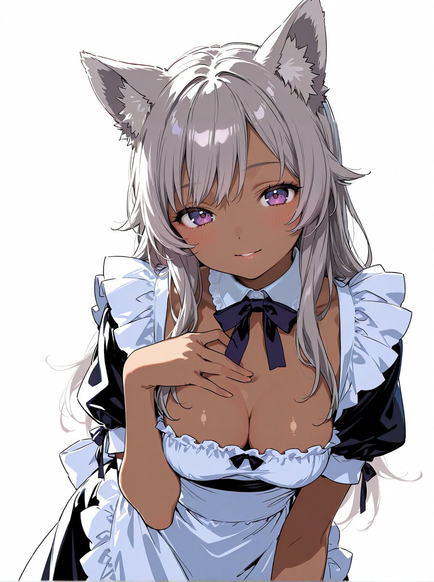 RT @Venom_Creations: 午後も頑張っていきましょー
#AI #銀髪ケモ耳少女