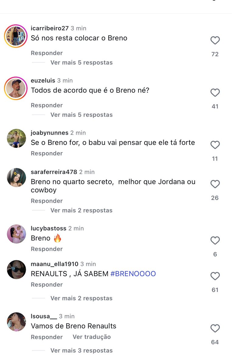 INSTA EM PESO VOTANDO NO BRENO VAMOSSS QUE A GENTE CONSEGUE.