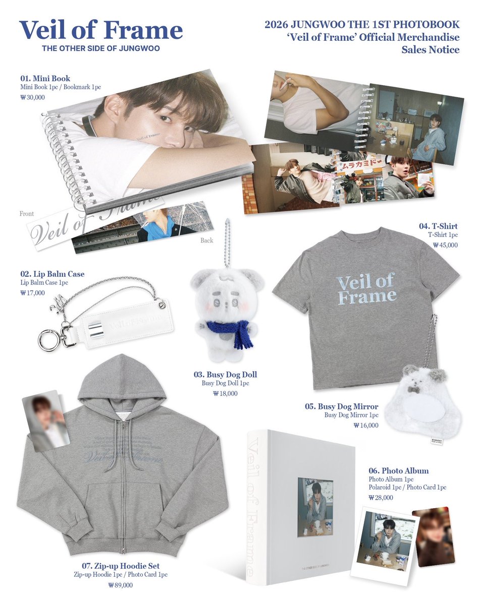NCT ジョンウ 公式グッズ まとめ売り JUNGWOO PHOTOBOOK [Veil of Frame] MD 写真集のグッズ Qoo10にて予約