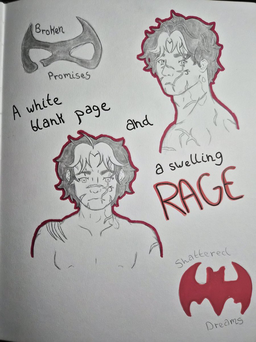 A sketchbook page spread for Jason Todd. 

#art #artmoots #artwork #ArtistOnTwitter #fanart #jasontodd #sketches