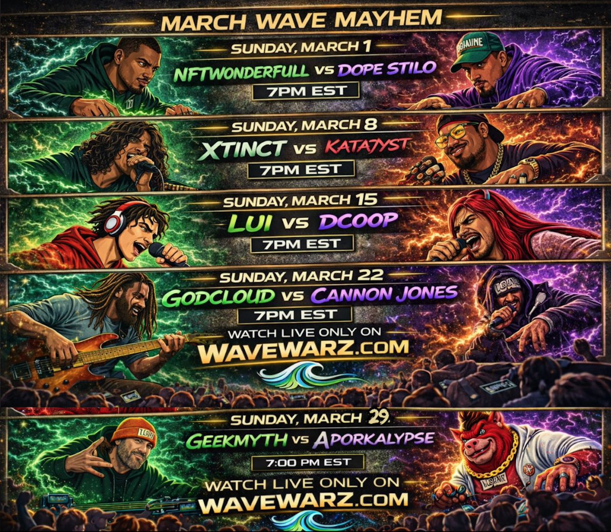 <a href="/WaveWarZ/">WaveWarZ</a> WavewarZ Official March Schedule 📅
