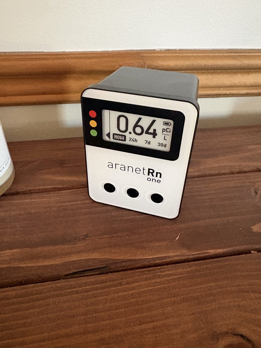 Radon = invisible, odorless radioactive gas that can build up in homes.
We tested 10 years ago, installed mitigation. Just started monitoring again with the Aranet Radon One — and wow. levels fluctuate more than I expected.
Real-time data is eye-opening.  #radon