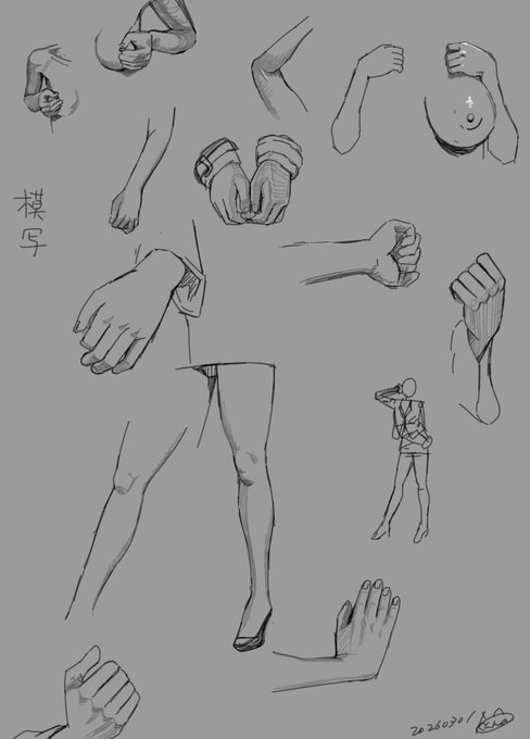あまりに上げる新作絵がないので、普段 作業前にやってる手慣らし絵をアップ。こういうの以外は 好きな作家さんの絵とかAVの模写とかなので上げにくい 