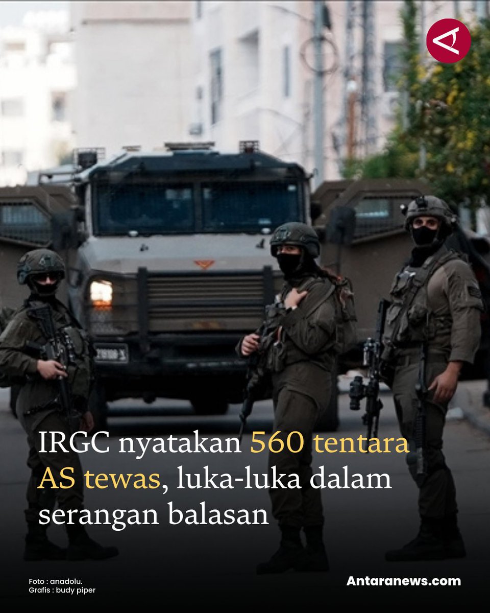 antaranews's tweet image. Sedikitnya 560 personel militer AS tewas dan luka-luka dalam serangan Iran terhadap pangkalan-pangkalan Amerika di seluruh Timur Tengah. 

#as #iran #militarybase #korban
Baca selengkapnya
m.antaranews.com/berita/5446014…