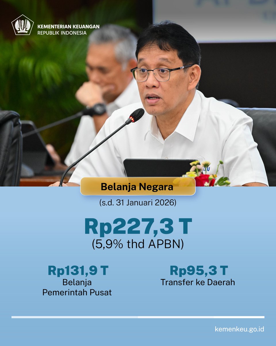 EndeSurya's tweet photo. Ada kabar terbaru dari #APBNKita!

Pada konferensi Pers #APBNKita 23 Februari 2026, Menkeu Purbaya menegaskan bahwa kondisi #APBNKiTa masih tetap solid, sehat dan adaptif dalam mendukung pertumbuhan ekonomi yang kuat dan berkelanjutan https://t.co/xbrQugn5pP