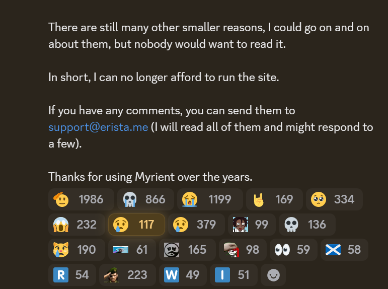 comfysoftgames's tweet photo. Statement from the myrient discord: https://t.co/7QNGfrCV9I