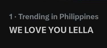 Marami parin kaming nagmamahal sayo our lellang!

WE LOVE YOU LELLA
#ProtectLella
