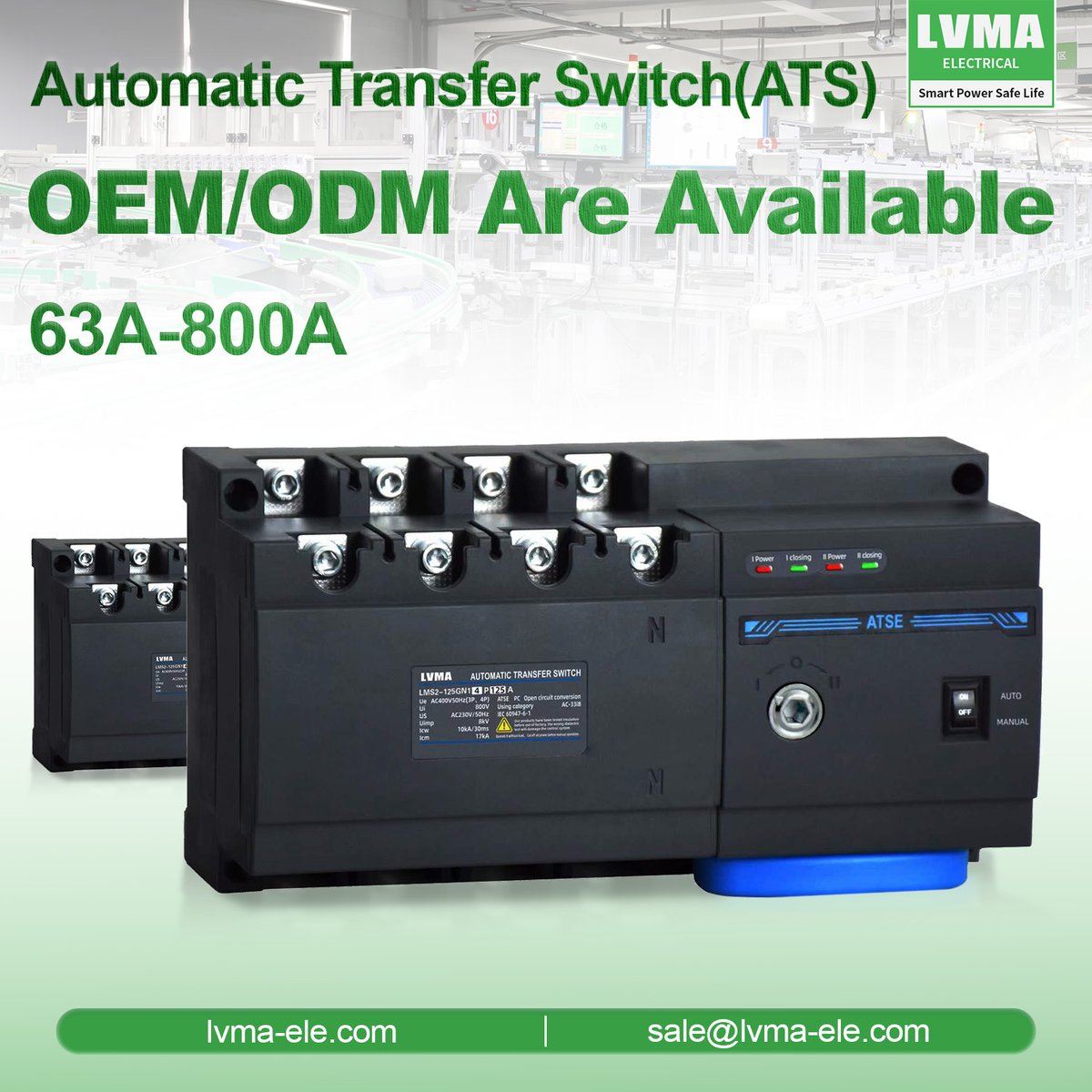ma_lu17479's tweet photo. New ATS from LVMA Electric ⚡
Smart chip, 63–800A, 3P/4P.
Reliable automatic power switching for genset &amp; backup systems.

🌐 https://t.co/7BmSffHkDT

📩 sale@lvma-ele.com

#lvmaelectric #ats #automatictransferswitch #changeover #genset #powerdistribution https://t.co/7iz6pLWl9Q