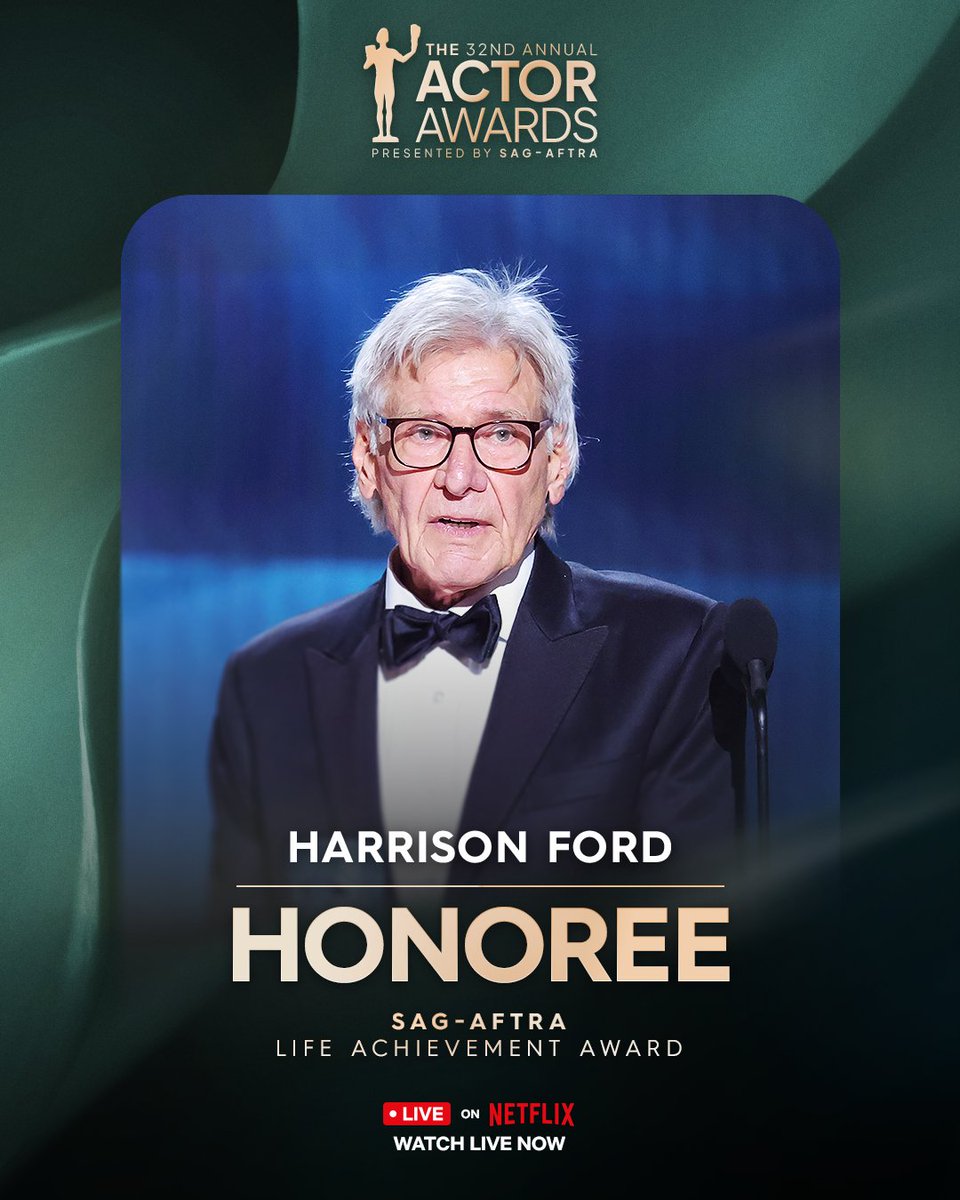 A lifetime of incredible performances. Thank you for all you've given Hollywood, Harrison Ford 🫡