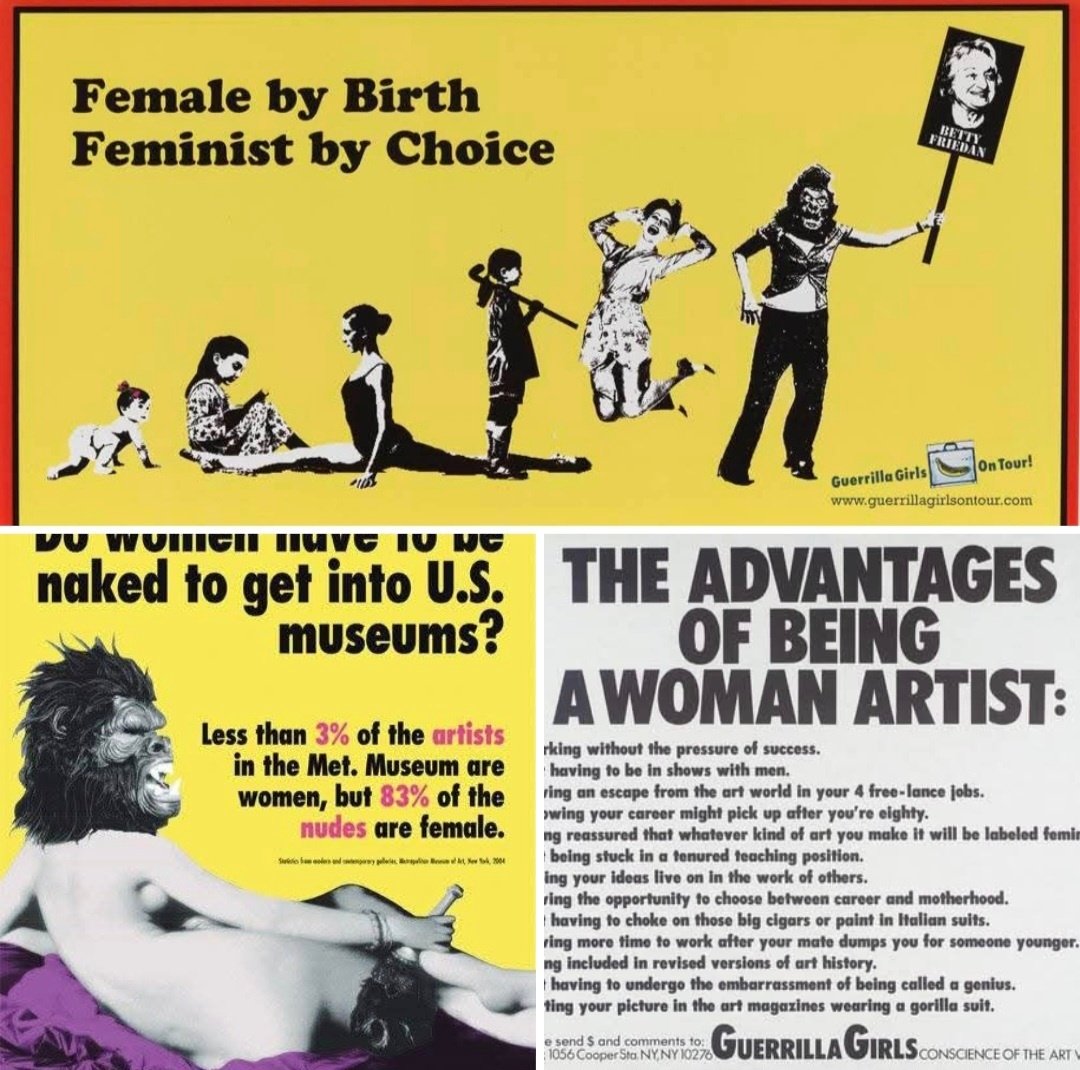 The iconic posters of the Guerrilla Girls, US artists devoted to fighting sexism in the art world since 1985 #WomensArt #PosterAndBannerWeek