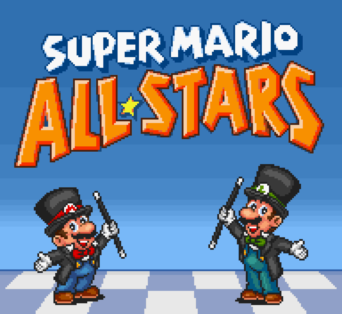 Mario if he looked like the All-Stars Boxart (+ Luigi)