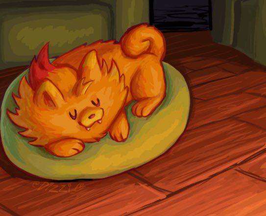 A short pombon painting so I can get more used to magma! #PokemonWindsWaves