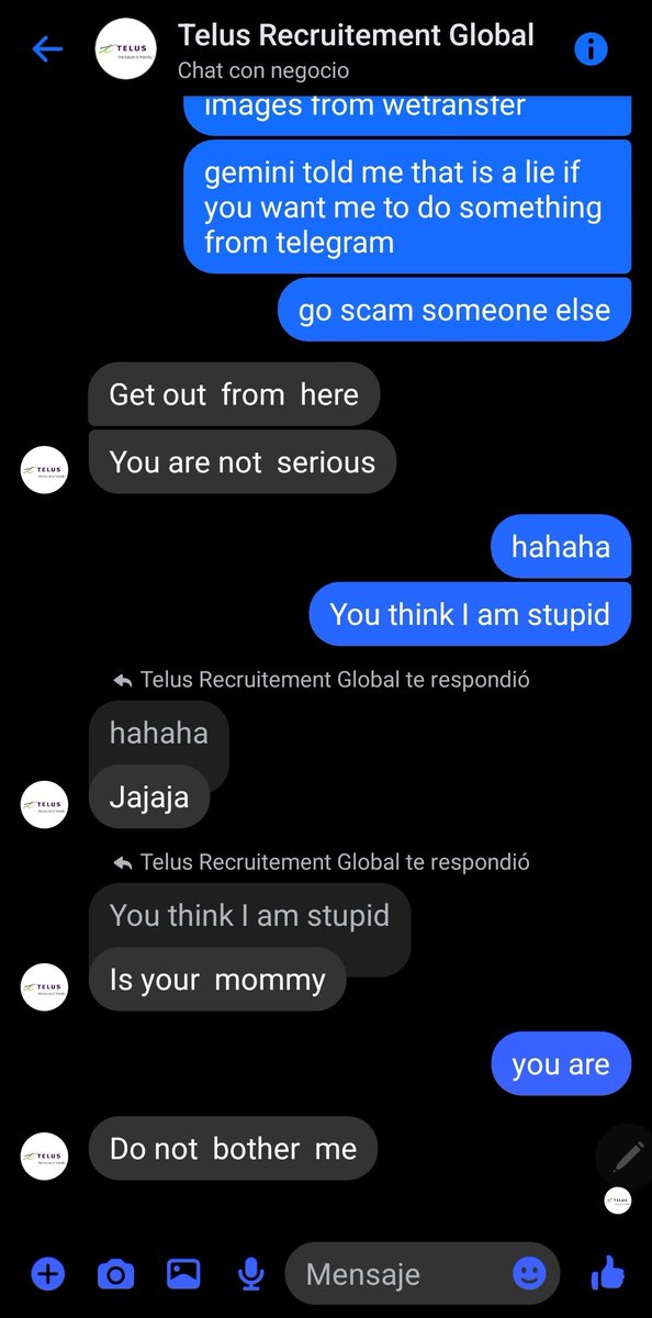 litfanvale's tweet photo. Telus Recruitment Global es falso https://t.co/E0GjqUDGlV