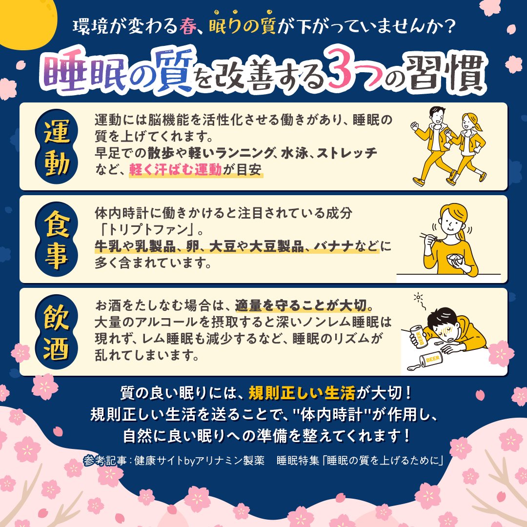 3/18は春の睡眠の日?／ 最近、寝ても疲れが残っていませんか？ 質の 