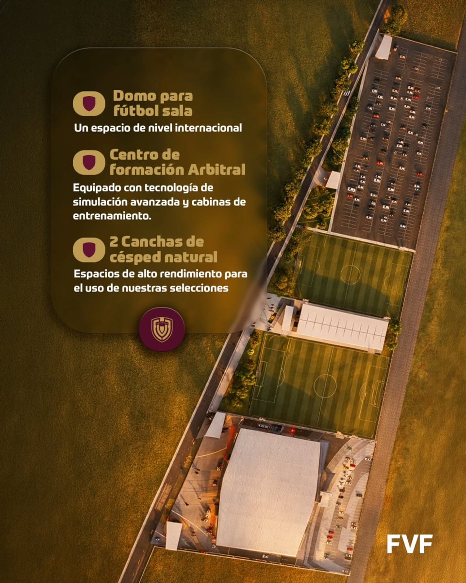 La Federación Venezolana de Fútbol anunció la construcción del Centro Nacional de Alto Rendimiento en los terrenos de la base aérea de La Carlota, a la altura de Caurimare, en Caracas.

El complejo contará con un domo de futsal, un Centro de Formación Arbitral con tecnología de