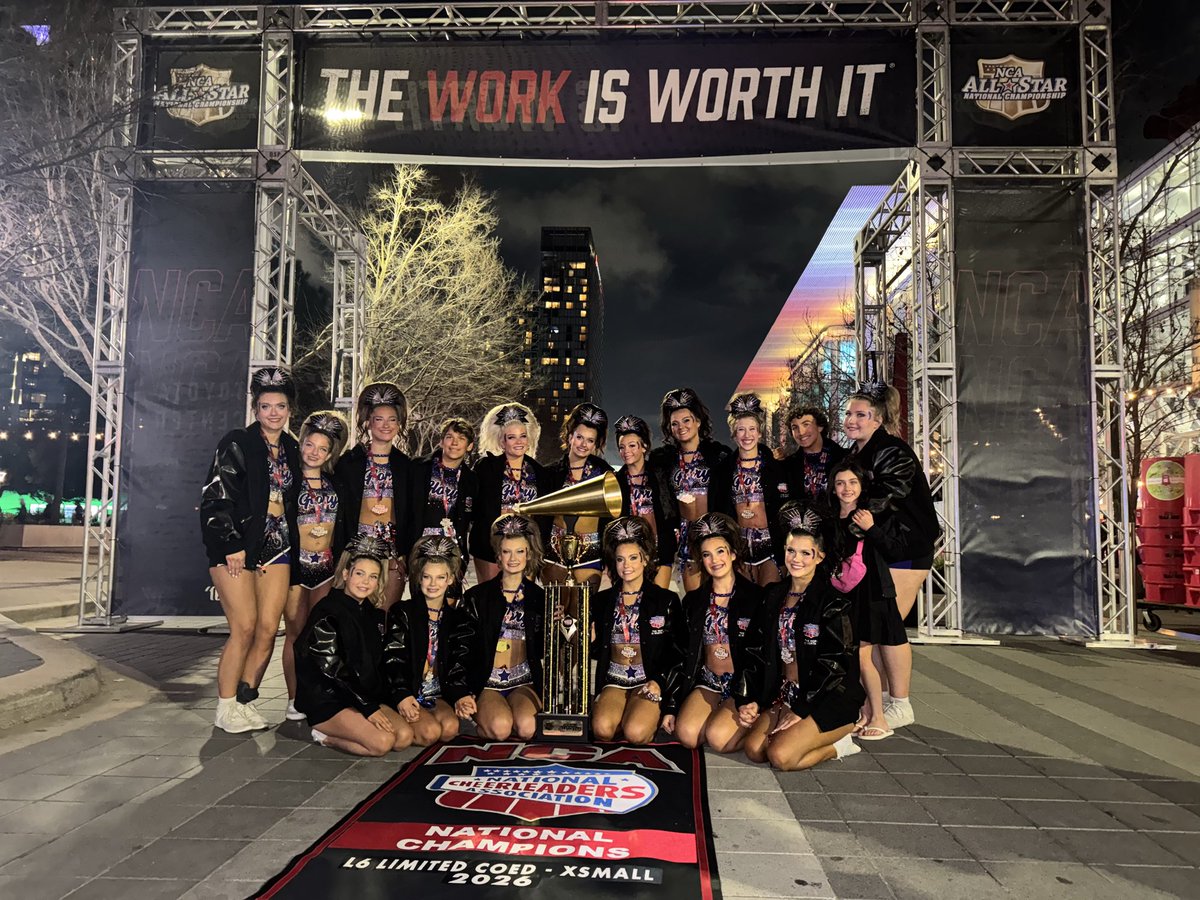 mainestarscheer's tweet photo. THE WORK IS WORTH IT! #NCA 

B2B 💜🏆 https://t.co/qFvbkihMJC