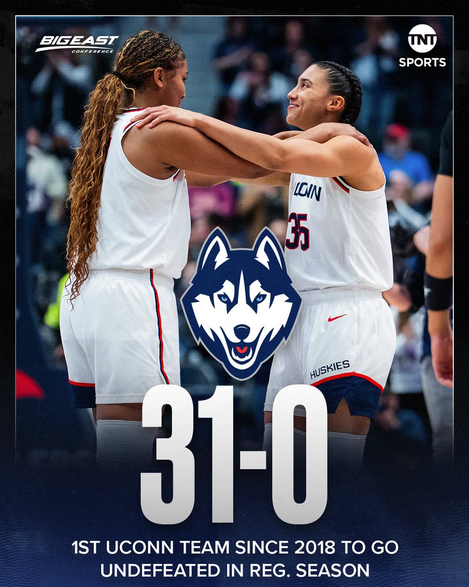 PERFECTION FOR THE NO. 1 @UConnWBB HUSKIES ✅
They complete a 31-0 regular season as the focus shifts to the postseason 😤