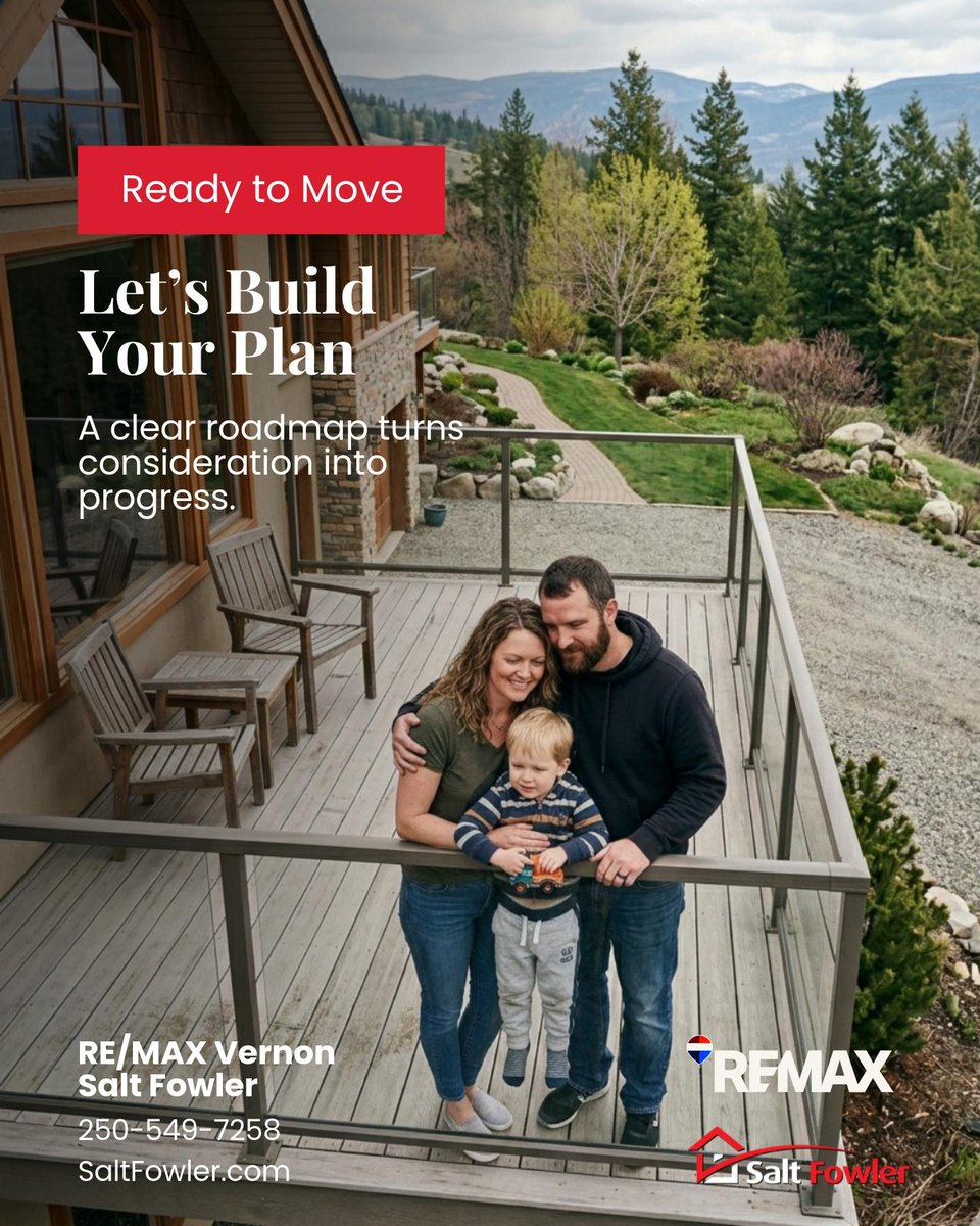 LisaSalt's tweet image. A plan creates direction. Direction reduces uncertainty. And uncertainty is often the only thing holding people back from moving forward.

#JustAddSalt #SaltFowler #RemaxVernon #FebruaryRealEstate #NorthOkanagan #Shuswap #CentralOkanagan