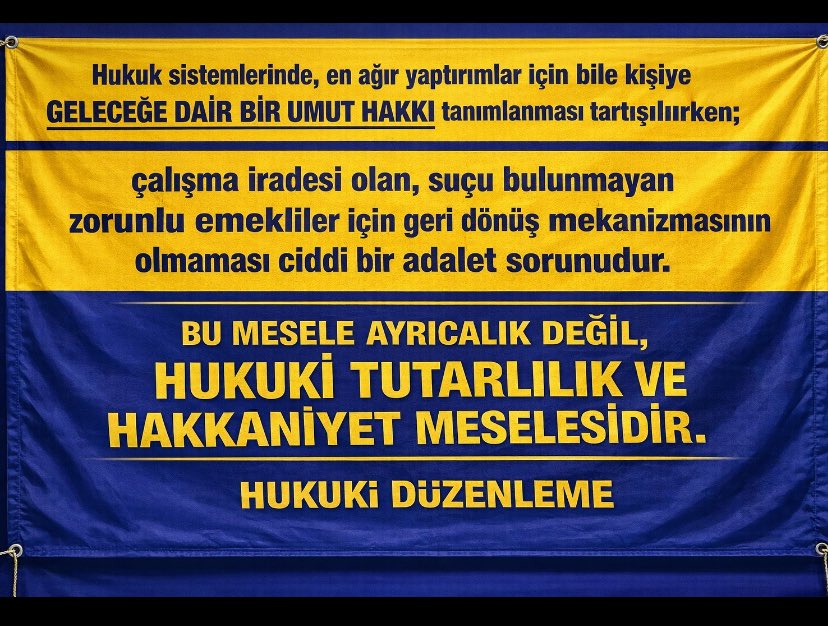 <a href="/LiderBuro/">LİDER BÜRO-SEN</a> #ZorunluEmekliyeİşeİadeHakkı 696 KHK  ile KAMUDA işçiler isteği dışında ZORUNLU EMEKLİ edildi. 03.03.2023 de bu hüküm kaldırıldıysa Yasal Bir Düzenleme ile İŞE İADEMİZİ İSTİYORUZ..
<a href="/RTErdogan/">Recep Tayyip Erdoğan</a> <a href="/dbdevletbahceli/">Devlet Bahçeli</a> 
<a href="/isikhanvedat/">Prof. Dr. Vedat Işıkhan</a> 
<a href="/turkiskonf/">TÜRK-İŞ</a> 
<a href="/hakiskonf/">HAKİŞ KONFEDERASYONU</a>