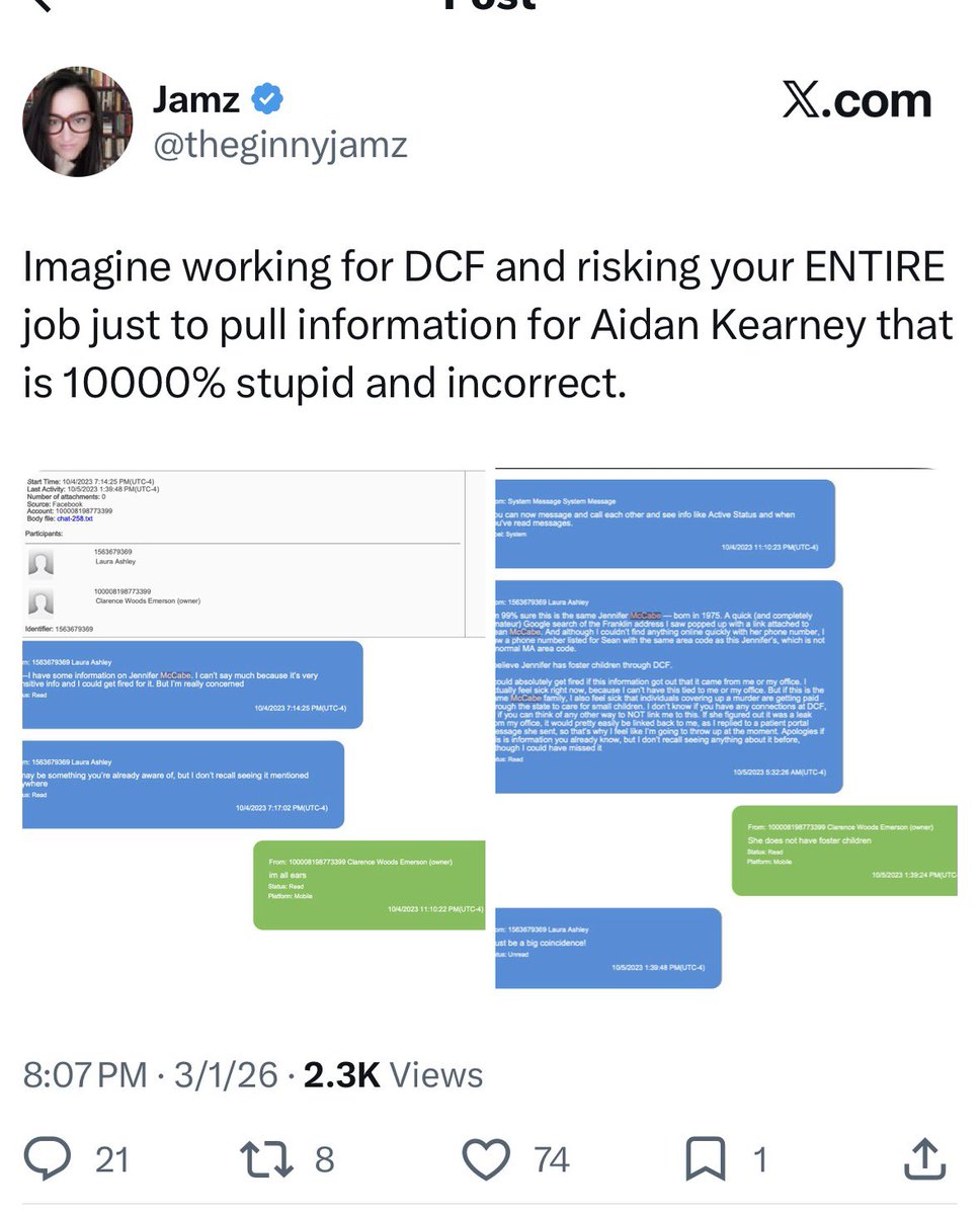 Thanks to Meredith O’Neil every source who has ever messaged me with a tip about the Mcalberts is now being outed. This includes good police. I’ve had multiple sources tonight contact me worried that their confidential messages will be aired, and there’s nothing I can say to