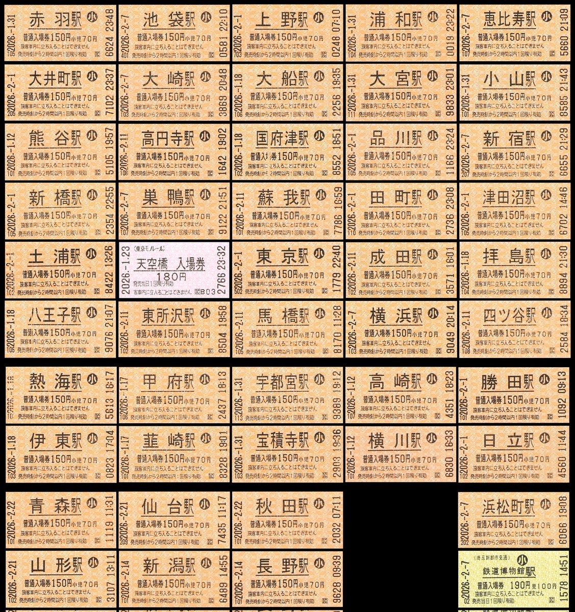 何をやったかわかる人にはわかる入場券群。