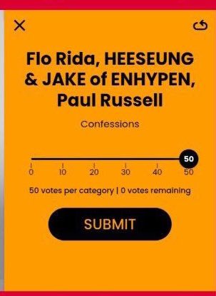 [🏆] iHeartRadio Music Awards | Favorite K-Pop Collab

ENGENEs, don’t forget to drop your votes for #HEESEUNG &amp; #JAKE at the iHeartRadio Awards 2026 for Favorite K-Pop Collab with Confessions.

⏰ Set your alarm and vote daily during POWER HOUR to double your voting power: 10:00