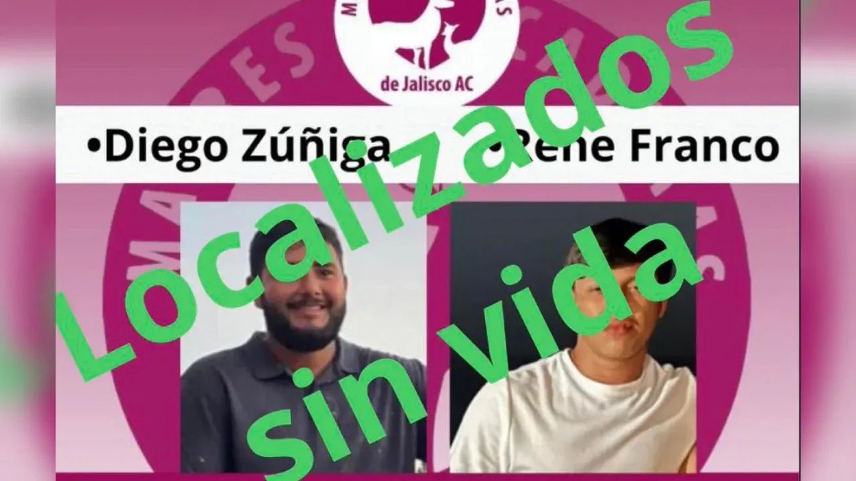 Encuentran muertos a los jóvenes Diego y René tras cuatro días de reportarse su desaparición en Manzanillo

¿Por qué nunca sale a dar la cara la gobernadora de <a href="/PartidoMorenaMx/">Morena</a> <a href="/indira_vizcaino/">Indira Vizcaíno</a> ? 

Las víctimas tenían 20 y 22 años de edad, de acuerdo con su ficha de búsqueda; un