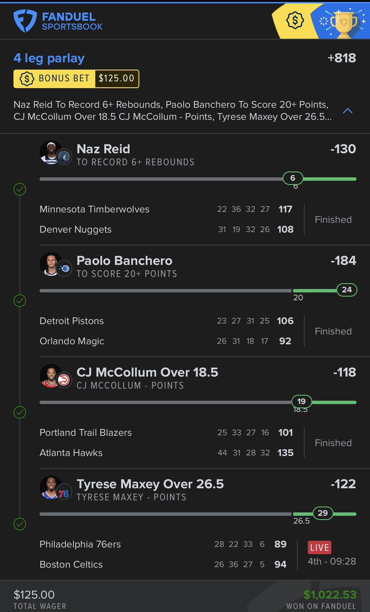 BDunk975's tweet photo. First Play I Sent To VIP Today ✅ Love Me Some Sunday Hoops!! This &amp; Our 3 Unit Builder Cashing Secures Our Profits For The Weekend. I got 25 spots in VIP that I made 80% off for the first month!! DM me / Reply for the promo code. https://t.co/BRR8EUGBwN https://t.co/rDHMcFWix3