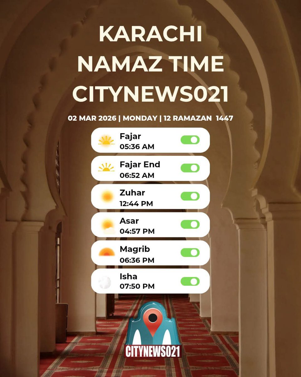 CityNews021's tweet photo. Namaz Time Karachi.

#Ramadan #NamazTimings https://t.co/zgrncopJGE