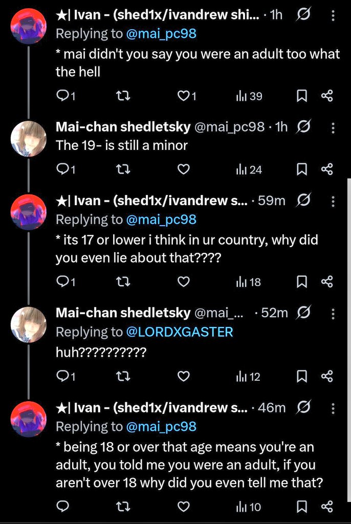 burnineracc's tweet photo. (1/?) she actively interacts with adults, drawing nsfw as a minor, and commenting on a person's post saying she has the same body type as a loli https://t.co/DcvfySYbMY