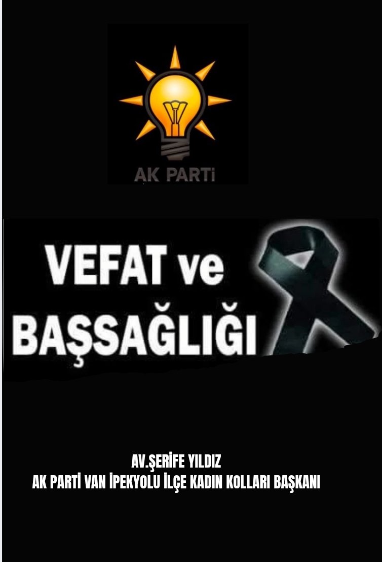 ipekyoluakkdn's tweet photo. Milletvekilimiz Sayın @Burhan_Kayaturk’ün kıymetli halaları Nigar Kanat Hakk’ın rahmetine kavuşmuştur.
Merhumeye  ALLAH’tan rahmet Sayın Vekilimize kederli ailesine ve tüm yakınlarına sabır ve başsağlığı diliyoruz.
@tugbaisikercan @zerrin_arslan @Burhan_Kayaturk https://t.co/cGINPygnY7