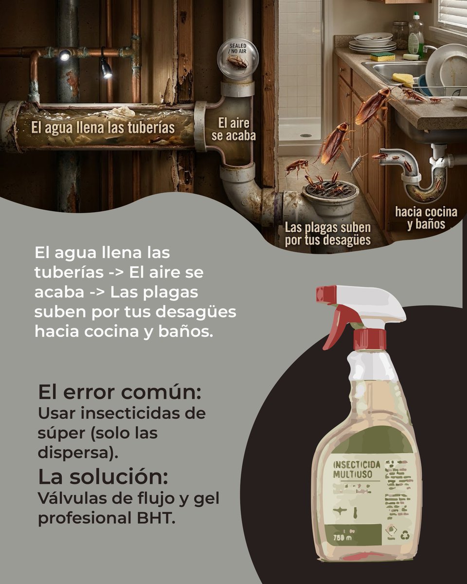 bht_cdp's tweet photo. Las fuertes lluvias obligan a las cucarachas a buscar terreno alto... ¡y ese terreno es tu cocina! 🪳🚫 No permitas que invadan tu espacio tras la tormenta.

#Cucarachas #SaludAmbiental #BHTExpertos #EcuadorSinPlagas https://t.co/lbCC05dCOL