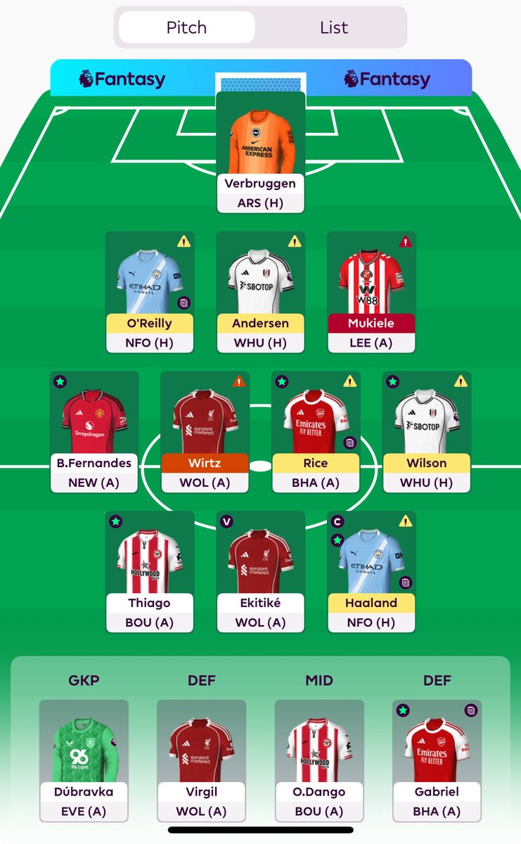 BeesFpl's tweet photo. Team looking good for this week! 1 FT what would you do? 🤣 https://t.co/uO2UWOyfzU