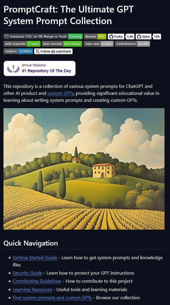 0x0SojalSec's tweet image. A collection of GPT system prompts and various prompt injection/leaking knowledge custom GPTs. 📚

- github.com/LouisShark/cha…

#infosec #cybersec #bugbountytips