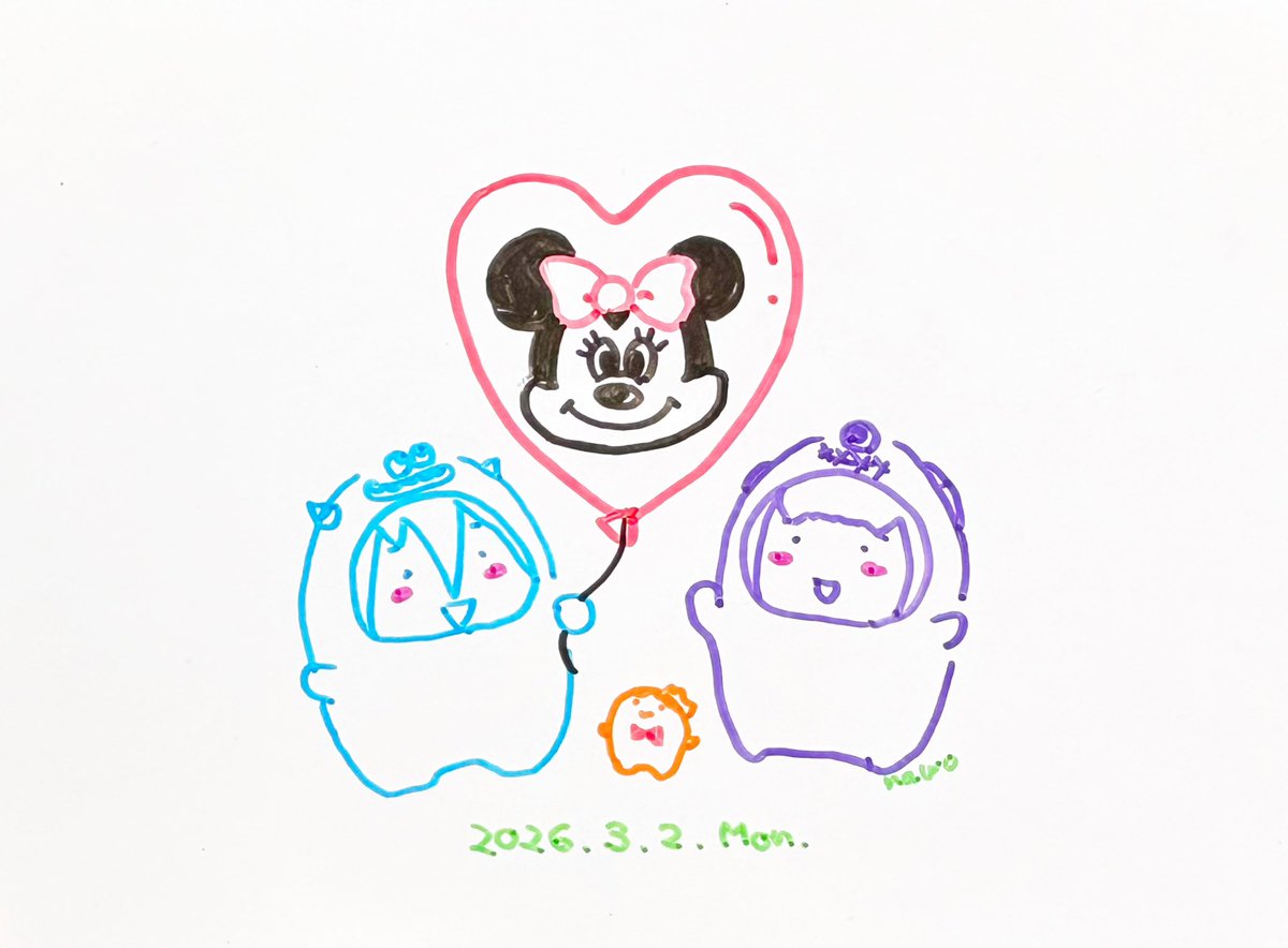 おはようございます☁️月曜日
3月来ちゃいました…👀
今月もがんばろうー٩( 'ω' )و
↓『ミニーマウスの日』モンちゃんズ
#なをぬのホワイトボード落書き