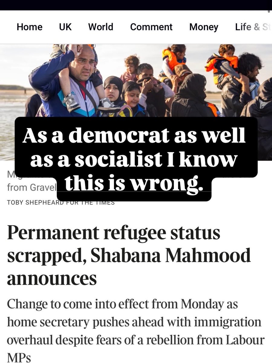 stellacreasy's tweet photo. Placing refugees in a perpetual state of limbo will not stop people fleeing war, and will cost billions to do - money that could go into border enforcement and processing. 

Retrospectively changing ILR rules for people in the country already who make a net contribution is economic and social destructive. 

Above all not having the courage to put your plans through the democratic process is cowardly and likely to lead to legal challenge which is costly. 

I am a democrat and a socialist. These proposals are neither so must be opposed accordingly. 

If you want to help win the battle of ideas over immigration, don’t spend your time attacking those individuals trying to do so. https://t.co/6V5A6zEJzn